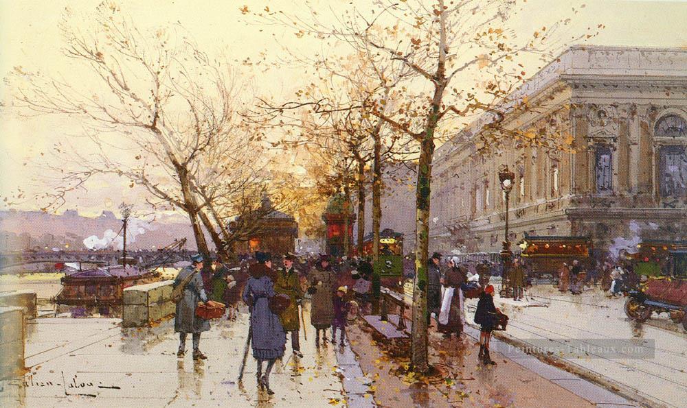 LES QUAIS DE PARIS parisien gouache Eugène Galien Laloue Peintures à l'huile